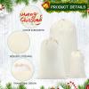 Clysee 12 Pcs Santa Sublimation Blank Christmas Sacks Drawstring Christmas Gift Bag Xmas Canvas Cotton Sack for Xmas Gift Sublimation Drawstring Bag, 3 Size (43", 27", 20") view 3