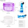 Leak Proof Purple Denture Cups for Soaking Dentures, Partial Denture Bath Case Travel Retainer Cleaning Container Case with Brush for Aligner, Denture, Mouth Guard view 3