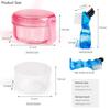 No Leak & Non-Slip Partial Denture Case Retainer Bath Box Cup, Denture Soaking Cup False Teeth Holder Box Case with Strainer Basket and Brush,Dishwasher safe - Transparent Pink view 3