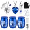 Cremation Urn Necklace for Ashes Set of 6- Small Cremation Urns for Human/Pet Keepsake Sharing Urns Memorial Ashes Holder-A Limb has Fallen from The Family Tree (6Pcs-Blue) view 1