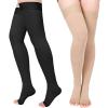 2 Pairs Compression Stockings for Women & Men, Thigh High Length 15-20mmHg Graduated Compression Socks for Nursing Sports Varicose Veins, Dot Top, Open Toe, Mix,2XL view 1