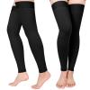2 Pairs Compression Stockings for Women & Men, Thigh High Length 15-20mmHg Graduated Compression Socks for Nursing Sports Varicose Veins, Dot Top, Footless, Black,M view 1