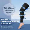 2 Pairs Compression Stockings for Women & Men, Thigh High Length 15-20mmHg Graduated Compression Socks for Nursing Sports Varicose Veins, Dot Top, Footless, Black,M view 3