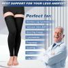 2 Pairs Compression Stockings for Women & Men, Thigh High Length 15-20mmHg Graduated Compression Socks for Nursing Sports Varicose Veins, Dot Top, Footless, Black,M view 4