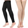 2 Pairs Compression Stockings for Women & Men, Thigh High Length 15-20mmHg Graduated Compression Socks for Nursing Sports Varicose Veins, Dot Top, Footless, Mix,L view 1