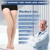 2 Pairs Compression Stockings for Women & Men, Thigh High Length 15-20mmHg Graduated Compression Socks for Nursing Sports Varicose Veins, Dot Top, Open Toe, Beige,M view 4