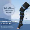 2 Pairs Compression Stockings for Women & Men, Thigh High Length 15-20mmHg Graduated Compression Socks for Nursing Sports Varicose Veins, Dot Top, Open Toe, Black,M view 3