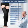 2 Pairs Compression Stockings for Women & Men, Thigh High Length 15-20mmHg Graduated Compression Socks for Nursing Sports Varicose Veins, Dot Top, Open Toe, Black,M view 4