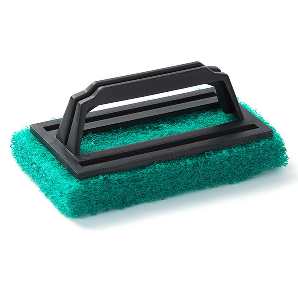 jojobasec Scrub Sponge Brush with Handle Tub and Tile Brush for Bathroom Multiple Use Sponge Brush Scrubber, Green