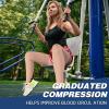 2 Pairs Compression Stockings for Women & Men, Thigh High Length 15-20mmHg Graduated Compression Socks for Nursing Sports Varicose Veins, Dot Top, Open Toe, Beige,S view 2