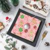 JarThenaAMCS 80Pcs Pink Christmas Paper Napkin Gingerbread Candy Cane Snowflake Disposable Luncheon Napkins Cute Xmas Dinner Hand Napkin for Winter Birthday Baby Shower Party Supplies view 4
