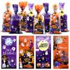 160 Pcs Halloween Cellophane Candy Bags - 4 Patterns Cute Treat Bags with Twist Ties, Trick or Treat Goodie Snack Gift Bags for Halloween Party Favors, Holiday Gift Wrapping, and Spooky Supplies view 1