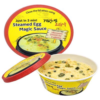  Korean Steamed Egg Kit Cup with Salted Shrimp Sauce - Korean Food Ready in just 3 Minutes Quick & Easy to Prepare - Authentic Korean Flavor , 12 Pack