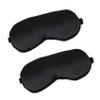 2 PCS Black Satin Sleep Masks, Adjustable Silk Eye Mask for Sleeping, Blind Folds Soft Breathable Blindfold for Adults Couples Play Party Games Airplane Travel Essentials Eye Covers Patches Night Mask view 1