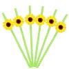 20Pcs Flower Paper Straws,Summer Garden Party Straws,Green Yellow Flora Straws,Party Drinking Straw for Wedding Birthday Party Decoration Supplies view 4