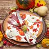 40 Pack Fall Thanksgiving Paper Napkins - 13 x 13 Inches Disposable Pumpkin and Autumn Maple Leaves Pattern Serviettes Tableware Luncheon Cocktail Napkin Party Supplies for Holiday Dinner Decorations view 4