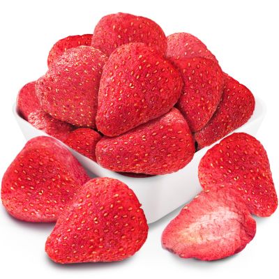 16 Oz Freeze-Dried Whole Strawberries - Dehydrated Fruit - Frozen No Sugar Added, No Additives - Premium Natural Single-Ingredient Strawberry - Perfect for Oatmeal, Cereal, Smoothies, Yogurt & Baking Toppings & Snacks