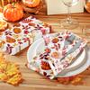 100 Pack Fall Thanksgiving Paper Napkins - Disposable Pumpkin and Autumn Maple Leaves Pattern Serviettes Tableware Luncheon Cocktail Napkin Party Supplies for Holiday Dinner Decorations view 3