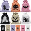 Jexila 24 Pack Halloween Burlap Gift Bags Small Drawstring Goodie Treat Bag Halloween Linen Jute Candy Bags for Kids Trick or Treat Party Favor view 1