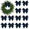 AIMUDI Navy Blue Velvet Bows 4" Christmas Bows for Gift Wrapping Velvet Bows for Christmas Tree, Holiday Crafts, Wreath, Garland, Staircase, Home Outdoor Winter Christmas Decorations, 12 PCs view 1