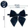 AIMUDI Navy Blue Velvet Bows 4" Christmas Bows for Gift Wrapping Velvet Bows for Christmas Tree, Holiday Crafts, Wreath, Garland, Staircase, Home Outdoor Winter Christmas Decorations, 12 PCs view 2