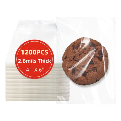 DTmasao 4x6 Inches 1200 Pcs Self Sealing Cellophane Bags Clear Cookie Bags Resealable Cellophane Bag for Packaging Gifts,Cookies,Favors,Products,Candy for Packaging 1200 Pieces 4"x6"