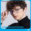 ANYLUV Blue Light Glasses Men, Relieve Eyestrain and Eye Protection, Al-Mg Metal Computer Blue Light Blocking Glasses Clear Brown view 2