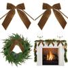 AIMUDI Brown Velvet Bows 7" Premade Velvet Bows Christmas Bows for Gift Wrapping, Holiday Crafts, Wreaths, Garlands, Staircase, Christmas Trees, Home Outdoor Decor Fall Christmas Decorations, 2 PCs view 1