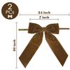 AIMUDI Brown Velvet Bows 7" Premade Velvet Bows Christmas Bows for Gift Wrapping, Holiday Crafts, Wreaths, Garlands, Staircase, Christmas Trees, Home Outdoor Decor Fall Christmas Decorations, 2 PCs view 2