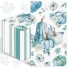 100PCS Fall Paper Napkins Blue Thanksgiving Napkins 3 Ply Disposable Blue Pumpkin Napkin Decorative Fall Paper Guest Towels for Bathroom Kitchen Autumn Harvest Party Supplies Wedding view 1