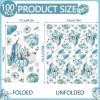 100PCS Fall Paper Napkins Blue Thanksgiving Napkins 3 Ply Disposable Blue Pumpkin Napkin Decorative Fall Paper Guest Towels for Bathroom Kitchen Autumn Harvest Party Supplies Wedding view 2