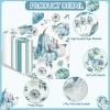 100PCS Fall Paper Napkins Blue Thanksgiving Napkins 3 Ply Disposable Blue Pumpkin Napkin Decorative Fall Paper Guest Towels for Bathroom Kitchen Autumn Harvest Party Supplies Wedding view 3