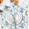 100PCS Fall Paper Napkins Blue Thanksgiving Napkins 3 Ply Disposable Blue Pumpkin Napkin Decorative Fall Paper Guest Towels for Bathroom Kitchen Autumn Harvest Party Supplies Wedding view 4