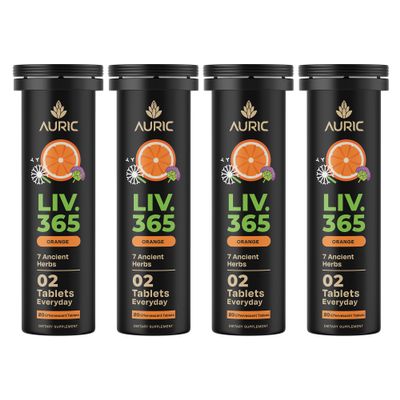 Auric Herbal Liver Support Supplement | Milk Thistle (Silymarin), Turmeric, Garlic, Ginger for Liver Health | Advanced Detox & Cleansing Formula for active Liver | 80 Tablets | Plant Based Gluten-Free