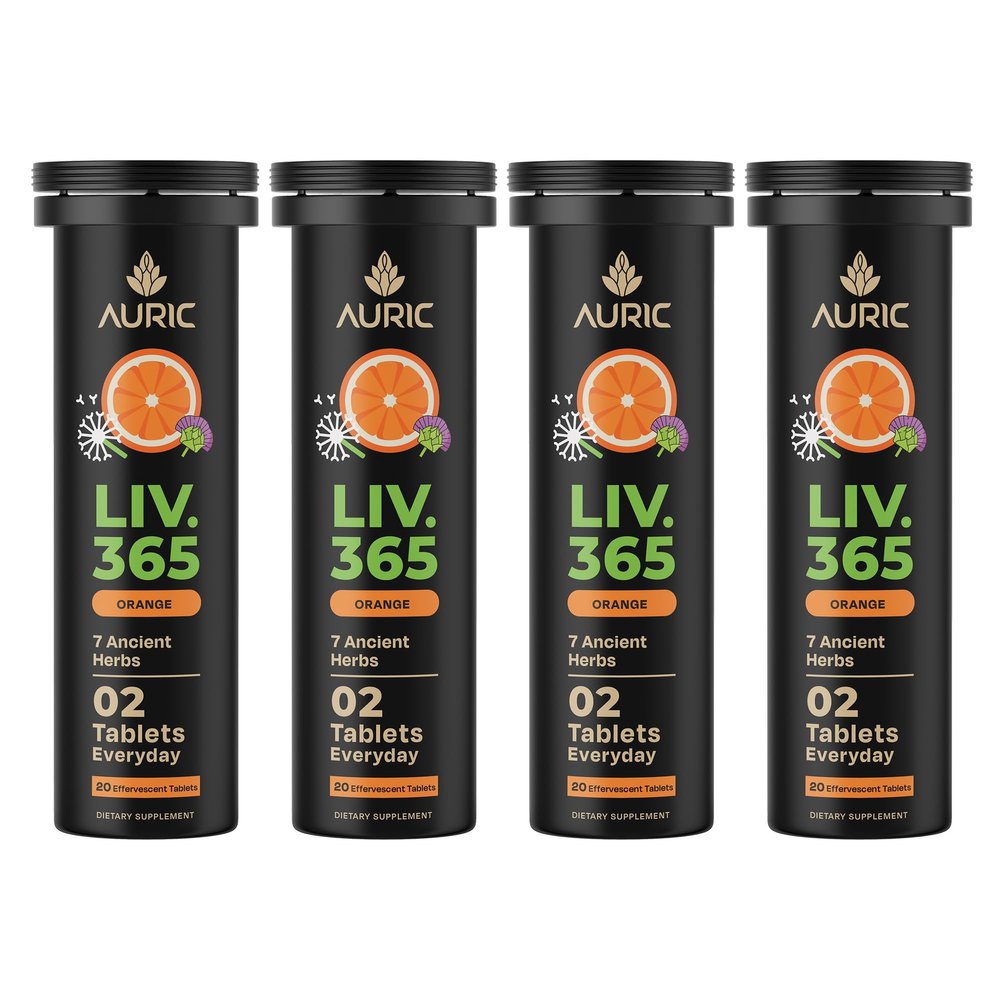 Auric Herbal Liver Support Supplement | Milk Thistle (Silymarin), Turmeric, Garlic, Ginger for Liver Health | Advanced Detox & Cleansing Formula for active Liver | 80 Tablets | Plant Based Gluten-Free