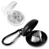 2pcs Ear Plug Carrying Cases, Potable Round Earplug Small Storage Earphone Pouch Headphone Box with Carabiner Mini Earbud Organizer Holder for Travel Business Trip (Black, White) view 3