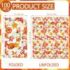 100PCS Fall Paper Napkins Thanksgiving Napkins 3 Ply Autumn Napkin Disposable Pumpkin Maple Leaves Napkin Decorative Fall Paper Guest Towels for Bathroom Autumn Harvest Party Supplies Picnic Wedding view 2