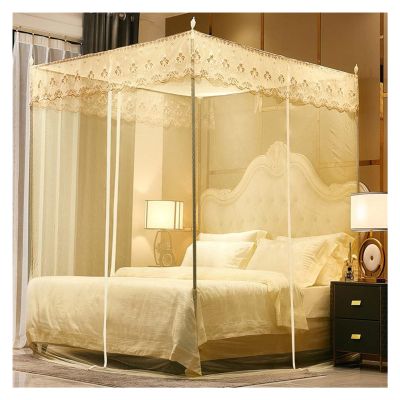 Mosquito Net for Double Bed Large Screen Mesh Net for Mosquito Or Insect Protection Universal Mosquito Mesh Net for Travelling Camping and Family Used (Color : Yellow, Size : 150X2