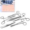 6Pcs Professional Suture Laceration Kit  Surgical, Dental & Veterinary Training Set with Iris Scissors, Mayo Hegar, Adson Koucher, Mosquito Curved, Debakey Tweezer, Spencer Stitch Scissors view 1