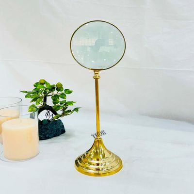 Magnifying Glass, Magnifier, Hand Lens, Eyeglass, Large Brass Plated Magnifying Glass, Desk, Office Study, Man Cave, Vintage Gift, Decor