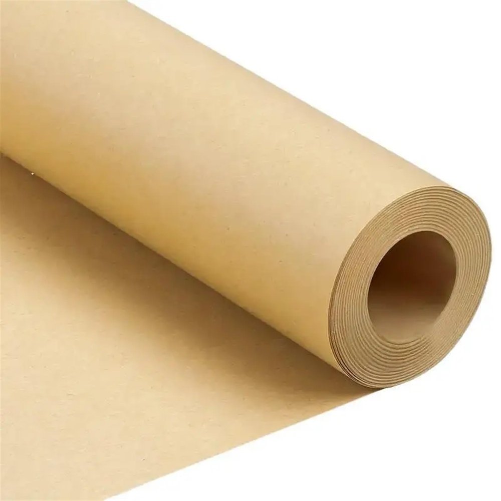 WAUJUNLI 98.4Ft Paper Roll Wrapping Brown Kraft Gift Craft Packing Wrap Papers Flower Bouquet Wall Rolling (BROWN)