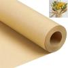 WAUJUNLI 98.4Ft Paper Roll Wrapping Brown Kraft Gift Craft Packing Wrap Papers Flower Bouquet Wall Rolling (BROWN) view 3