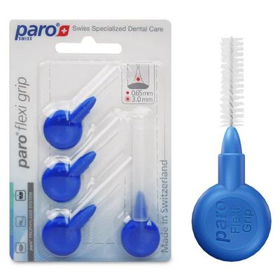 Paro Swiss FlexiGrip, X-Fine, Blue, Cylindrical, 3 Mm, 4 Pcs. 3 Pack