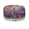 IYOVI New York City Skyline Colorful Printed Pill Box/Pill Case Portable Square Pill Box, Pill Case for Purse Pill Box Travel, 2.2x1.6in view 1
