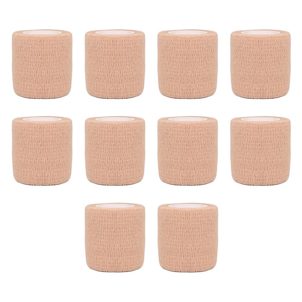 10pcs Beige Colorful Sport Self-Adhesive Elastic Bandage Wrap 4.5m Elastic Band for Knee Support Pad, Fingers Easy Install Easy to Use