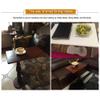 REDEXI Movable Solid Wood Side Table, C Shaped Couch Table with Wheels, Wood Tray Table for Living Room Bedroom, Rolling End Table, Retro Style view 4