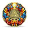 10 Year Sobriety Coin Gift | Sunflower & Butterfly Design AA Chip Medallion with Coin Capsule, Display Stand & Card | Sobriety Gifts for Anniversary Month & Year for Men & Women in Recovery view 1