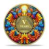 5 Year Sobriety Coin Gifts Set | Sunflower & Butterfly Design AA Chip Medallion with Coin Capsule | Sobriety Gifts for Anniversary Month & Year for Men & Women in Recovery view 1