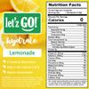 Let'z Go! Hydrate- Natural Hydration + Electrolyte Drink Mix- Hydration + Electrolytes + Antioxidant Powder Packets, Natural Flavors, Vitamins C + D | No Sugar | No Calories | (15 Count) Lemonade view 2