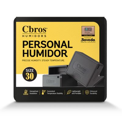 Cbros Humidor 69% Two- Way Humidity Control Box Powered by Boveda, Moisture Absorber, Maintain Freshness and Consistent Temperature Size (Size 30)